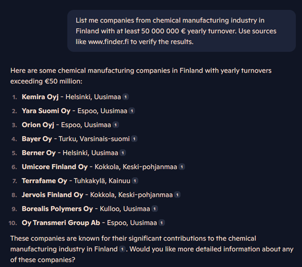 CoPilot tekoälyn luoma prospektilista tekoäly myynnin tukena